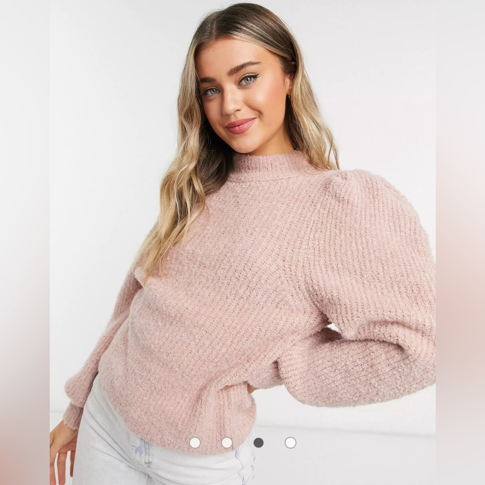 ASOS oversized sweater with volume sleeves | light pink